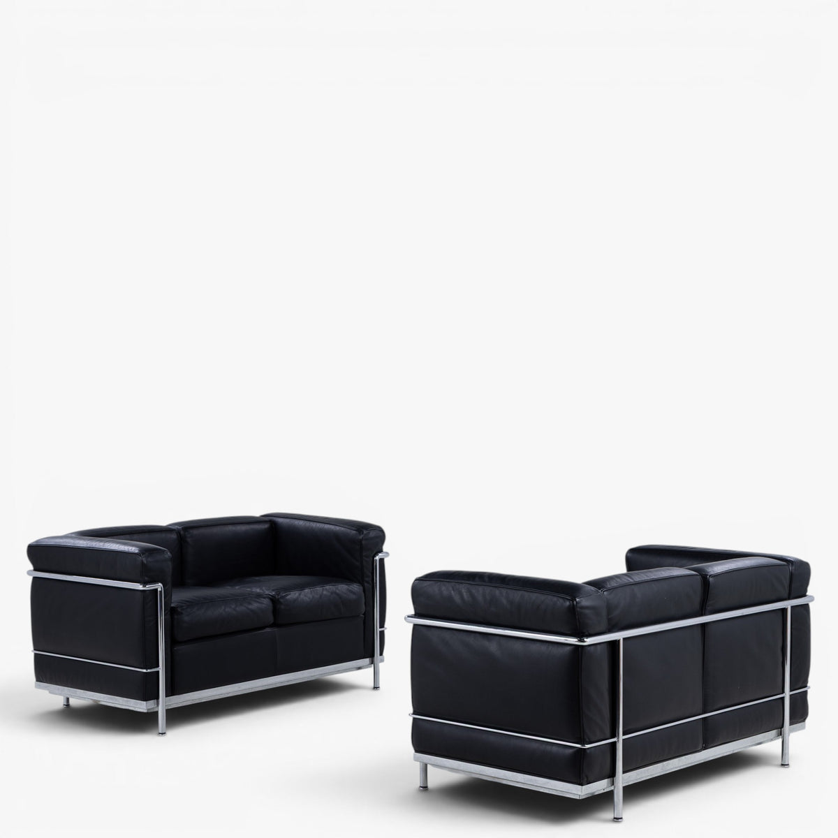 LC 2 - 2 pers. sofa i sort læder