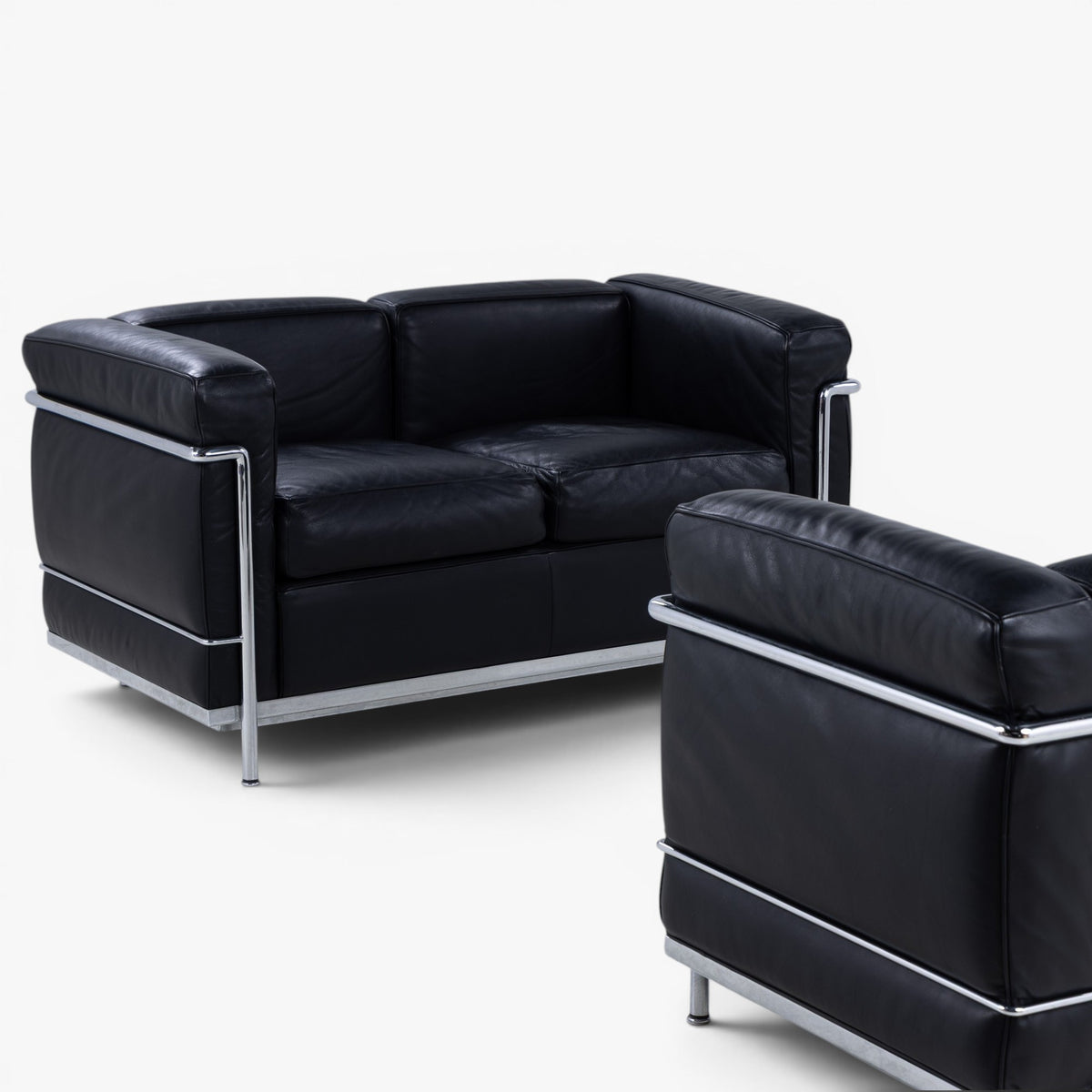 LC 2 - 2 pers. sofa i sort læder