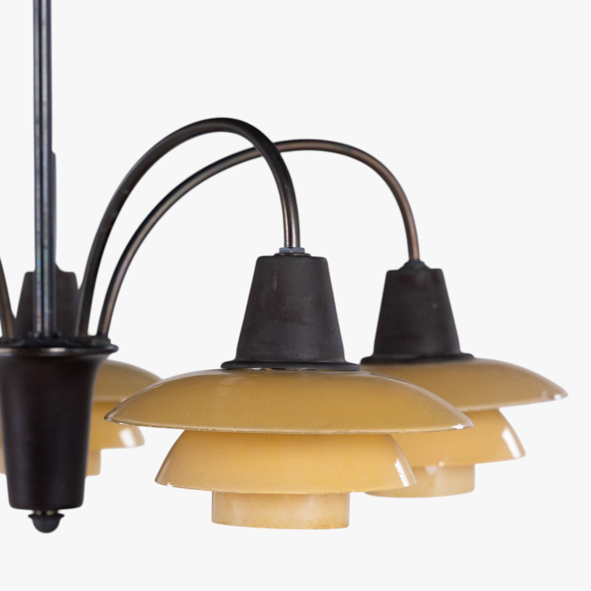 PH 2/2 - Chandelier with yellow glass shades