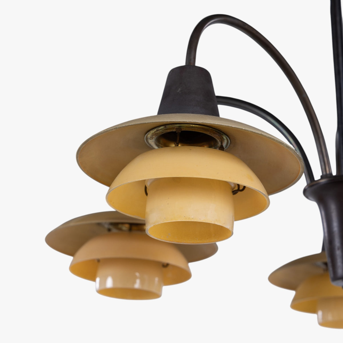 PH 2/2 - Chandelier with yellow glass shades