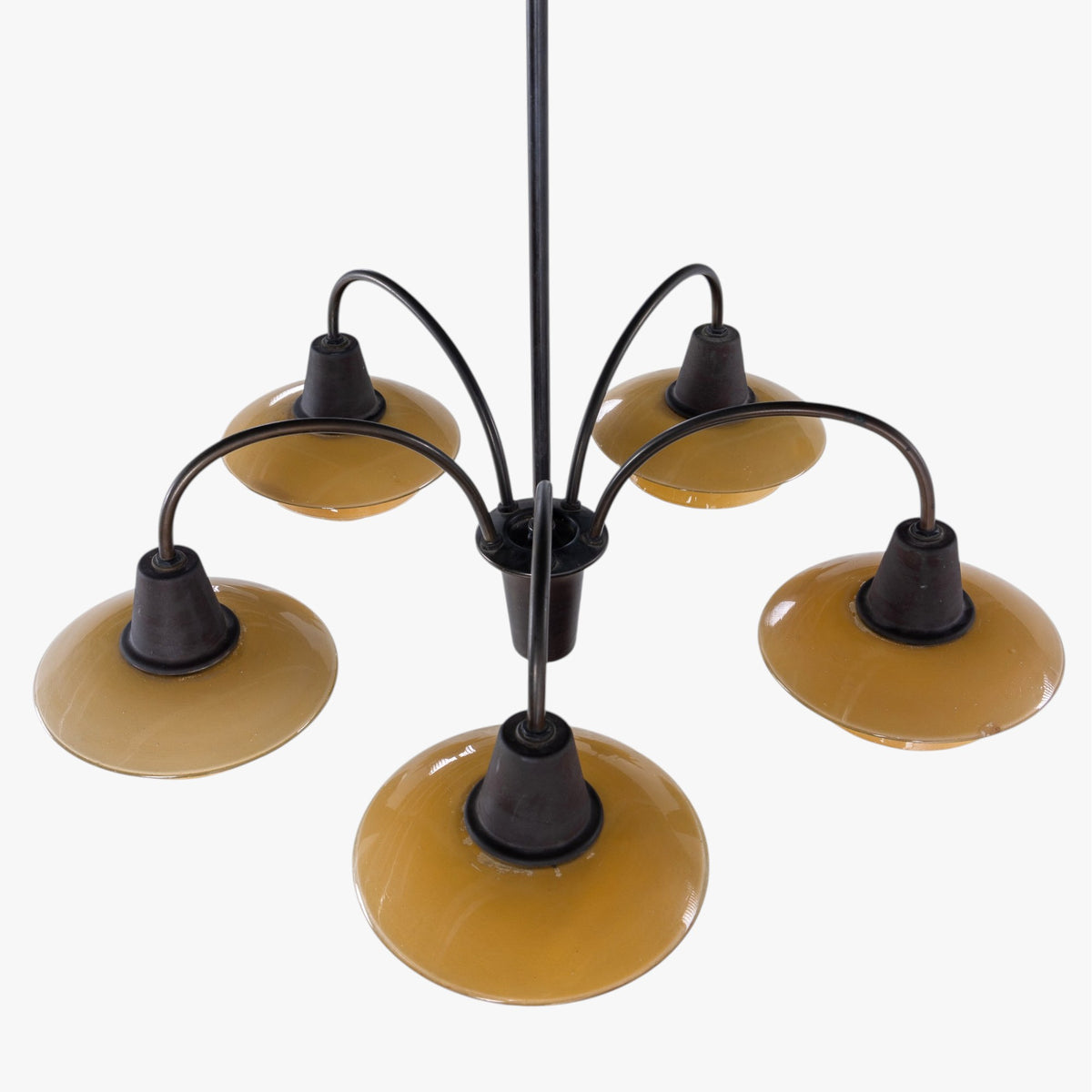 PH 2/2 - Chandelier with yellow glass shades