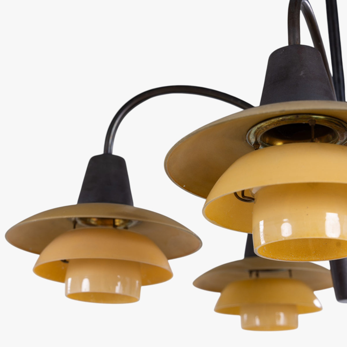 PH 2/2 - Chandelier with yellow glass shades