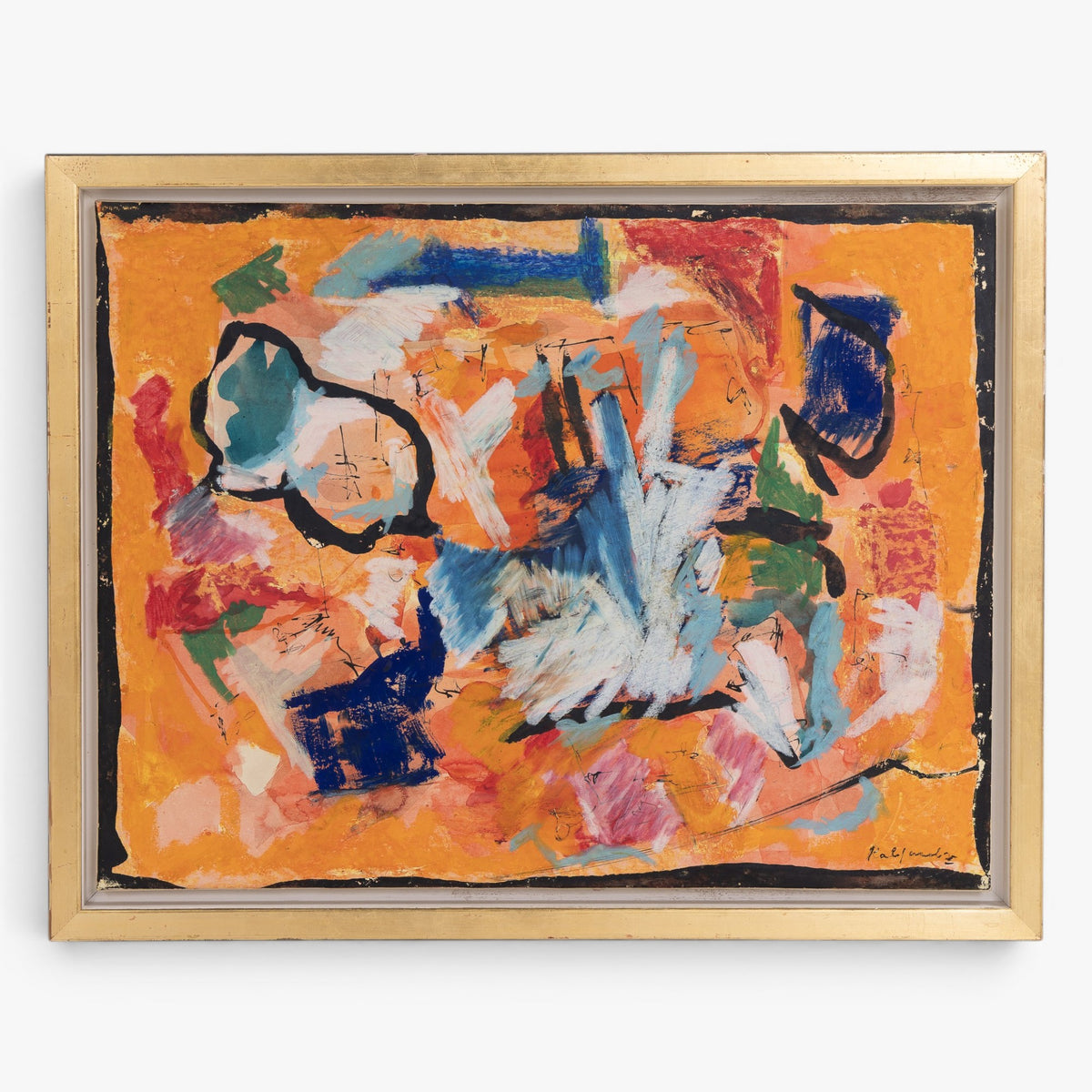 Oil pastel in gold frame