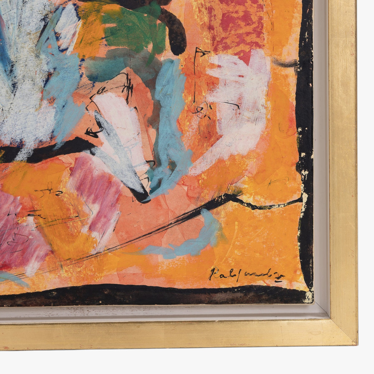Oil pastel in gold frame