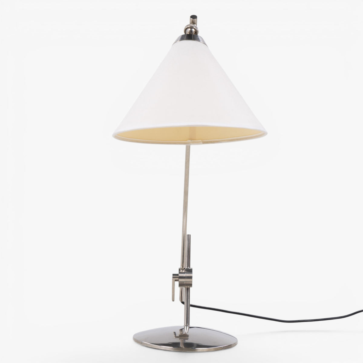 Table lamp in nickel-plated metal