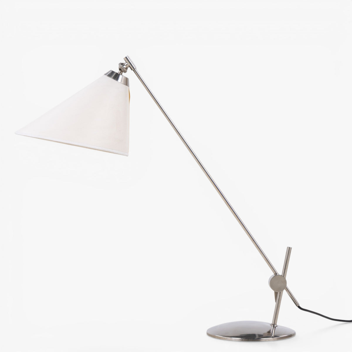 Table lamp in nickel-plated metal