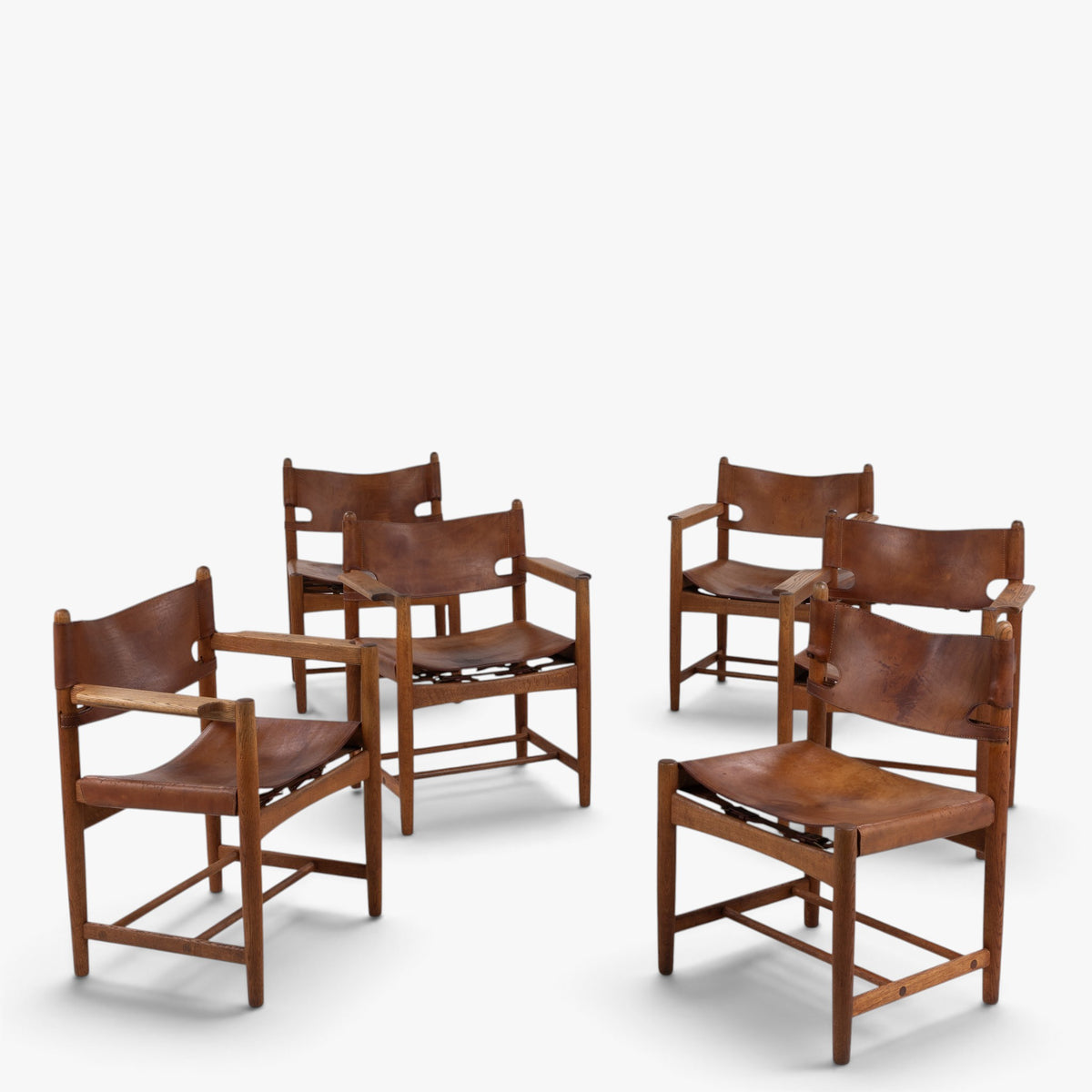 BM 3238 og 3237 - Sæt á seks jagtstole