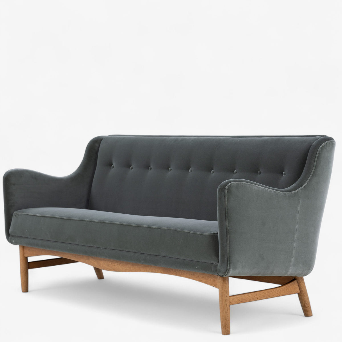 Reupholstered 3-seater sofa