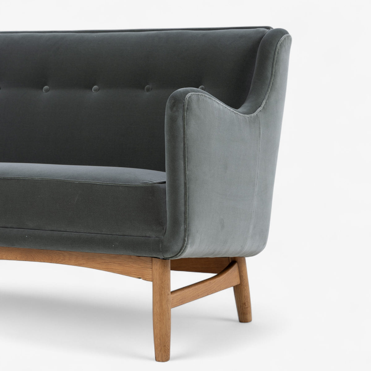 Reupholstered 3-seater sofa