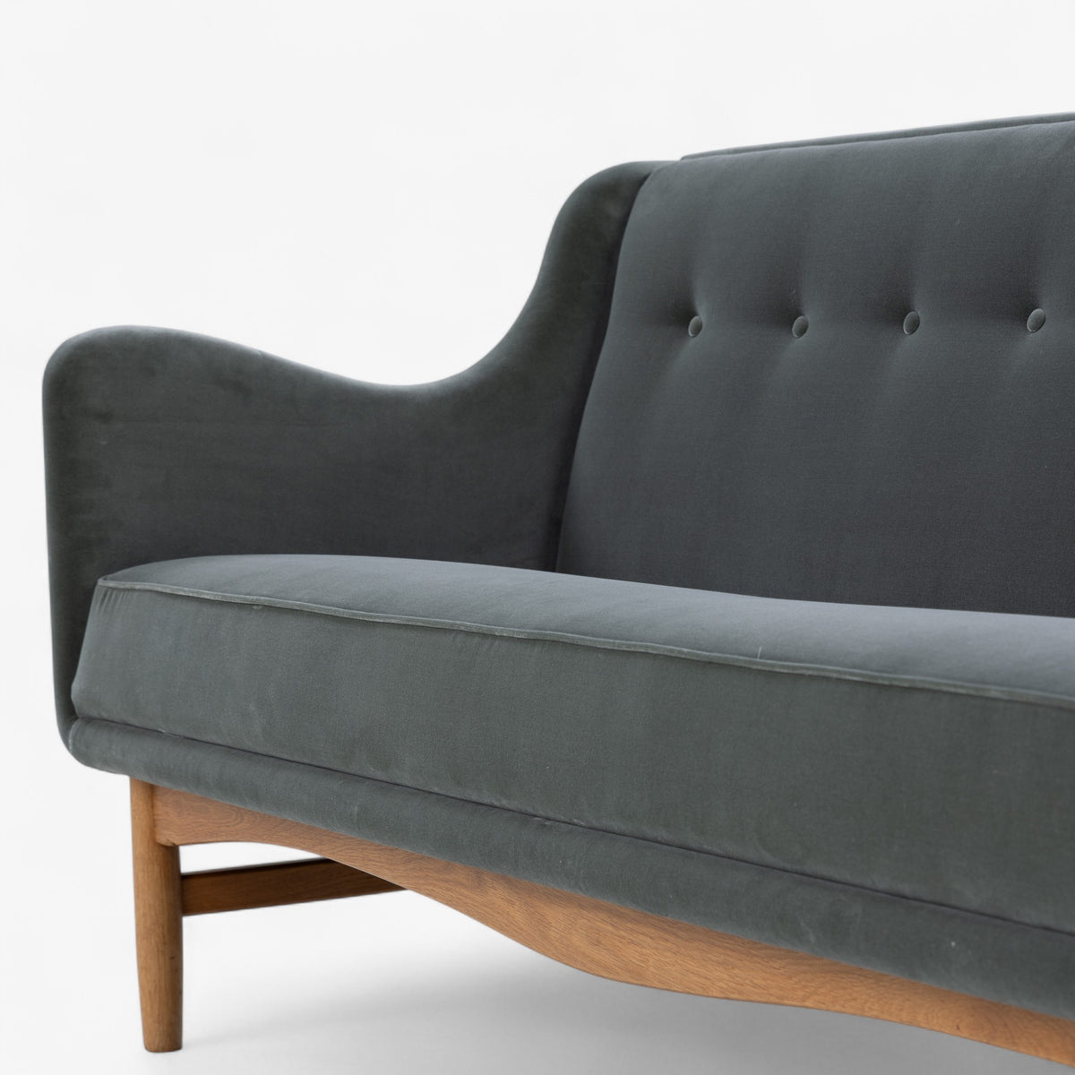 Reupholstered 3-seater sofa