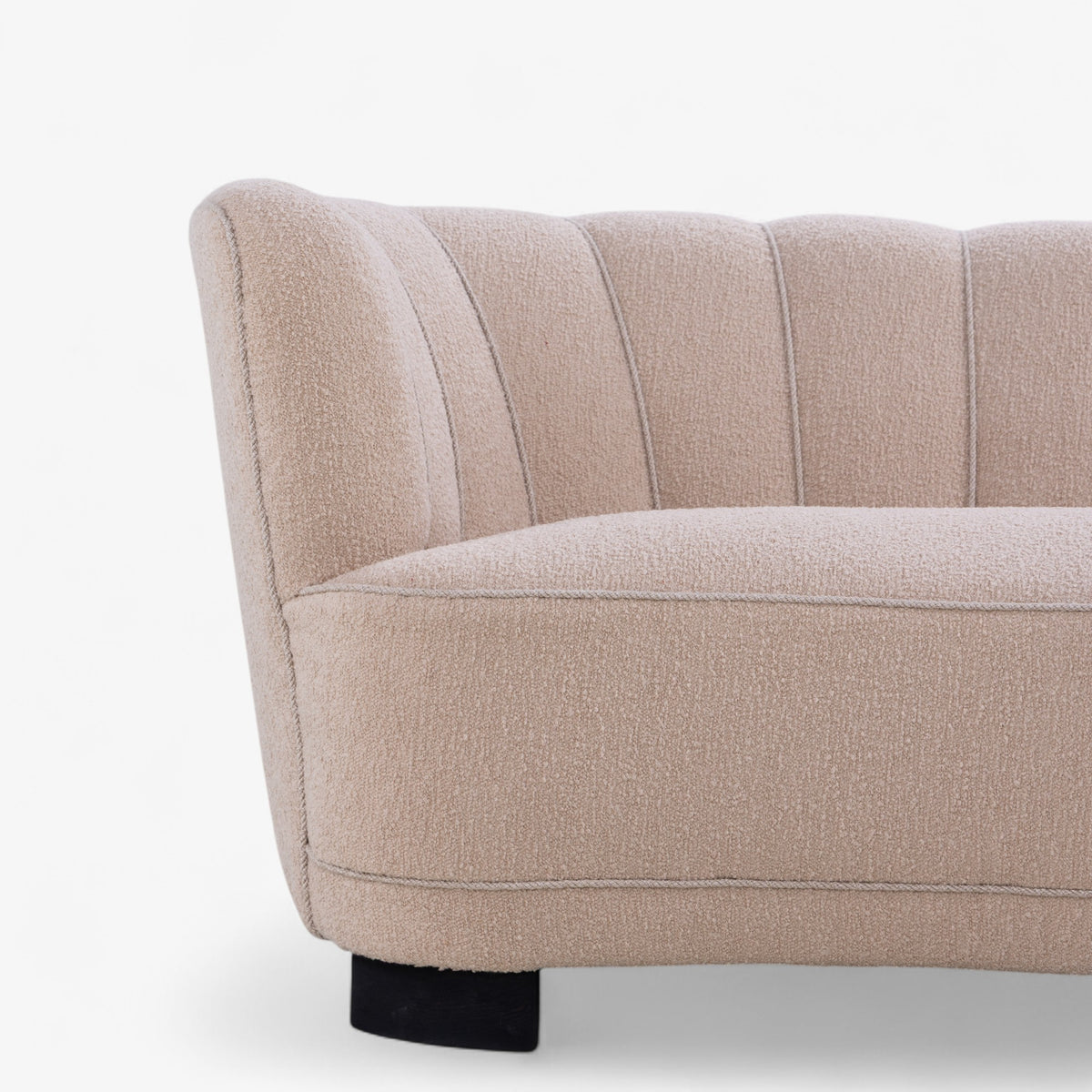 Reupholstered sofa in textile