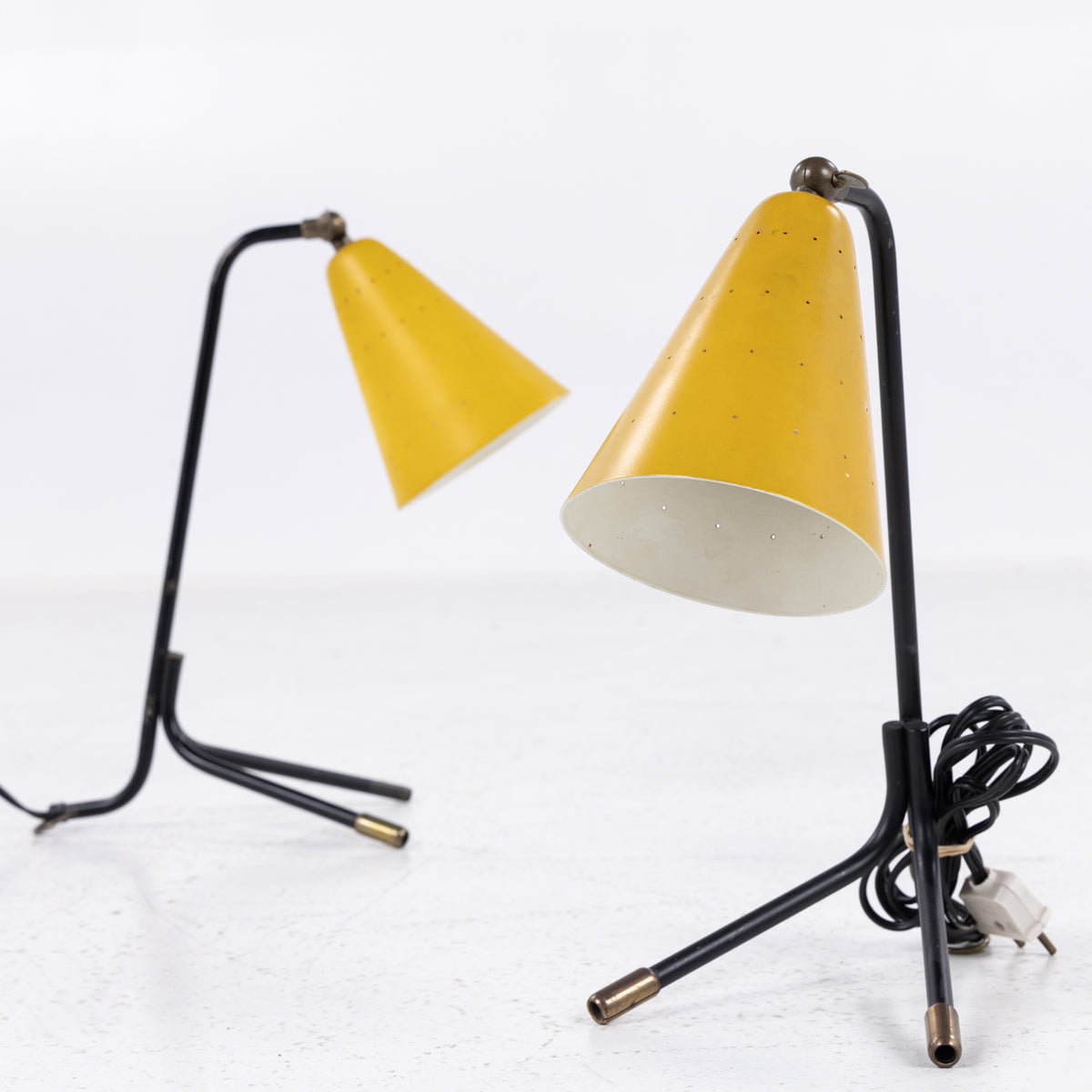 Pair of table lamps in metal