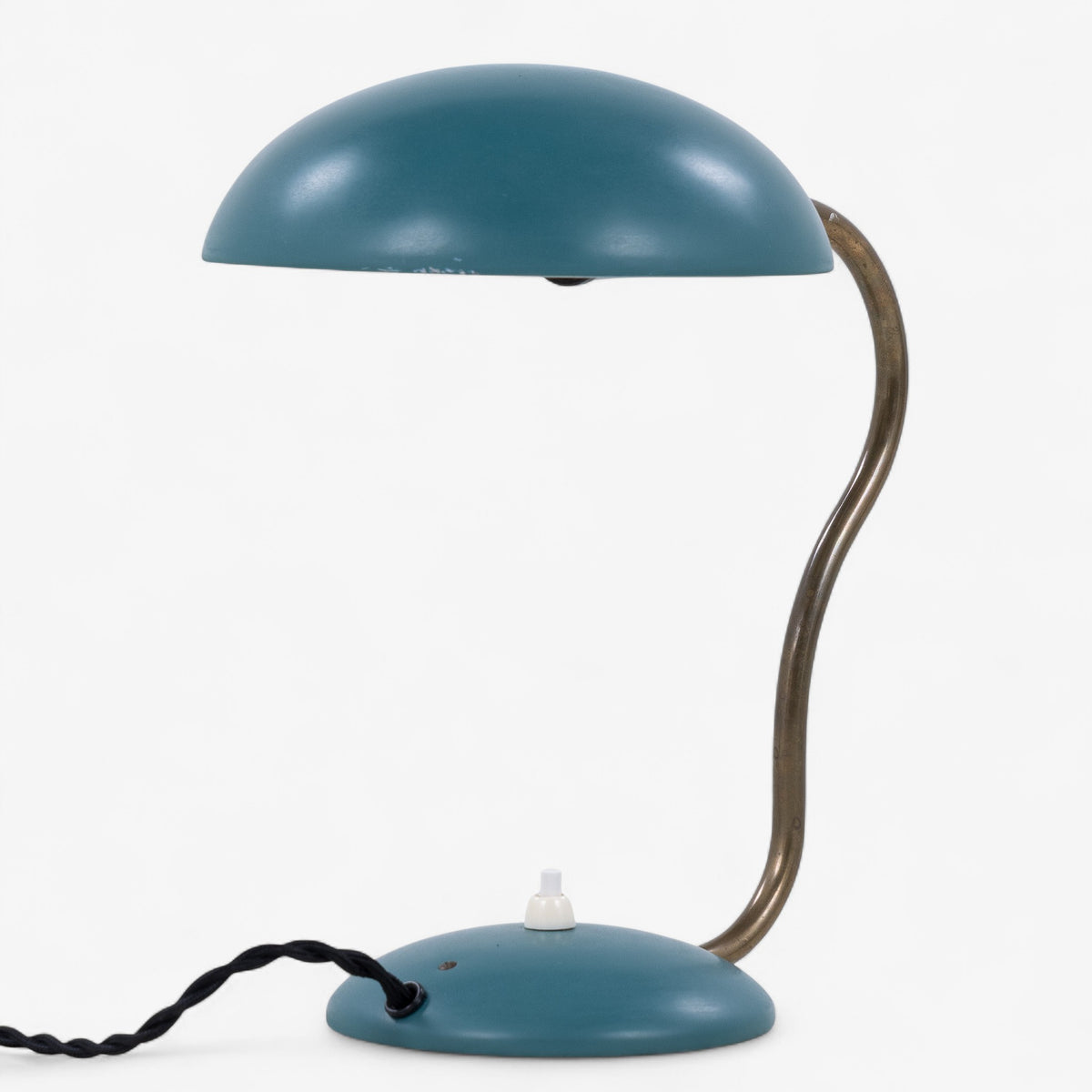 Table lamp in green lacquered metal