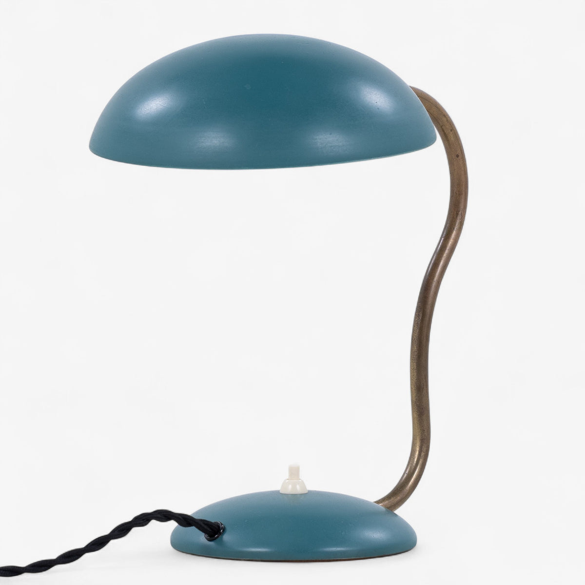 Bordlampe i grønlakeret metal