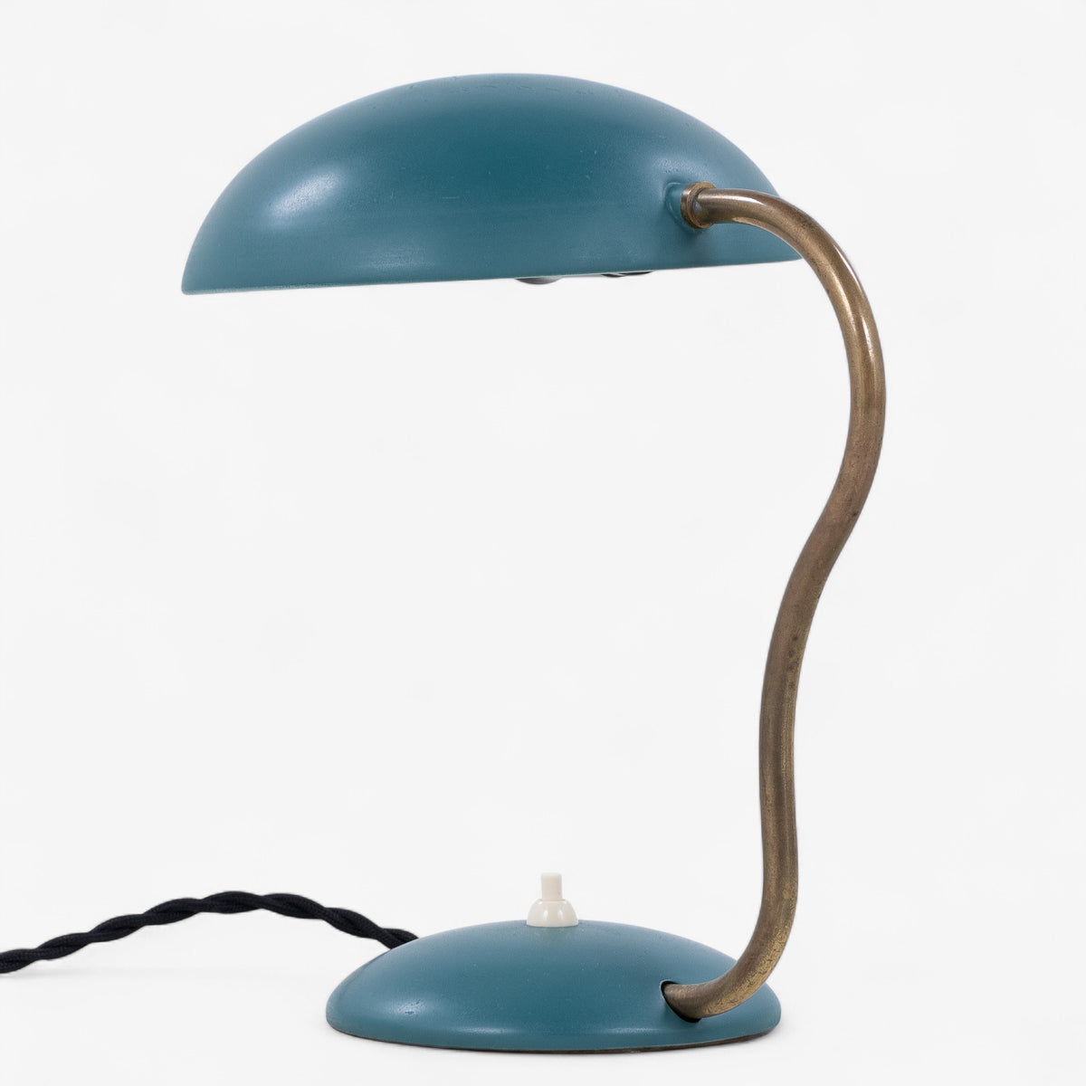 Bordlampe i grønlakeret metal