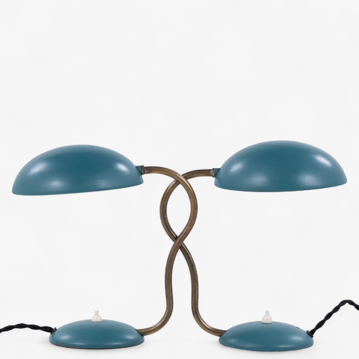 Table lamp in green lacquered metal