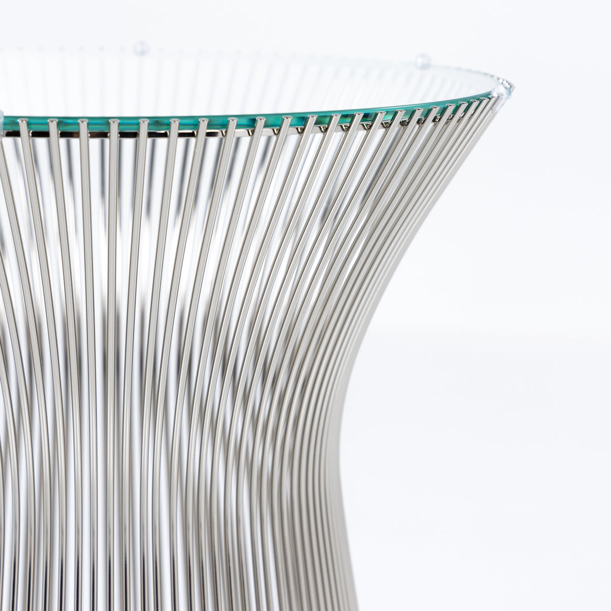 'Platner' sidebord i nikkel & klart glas