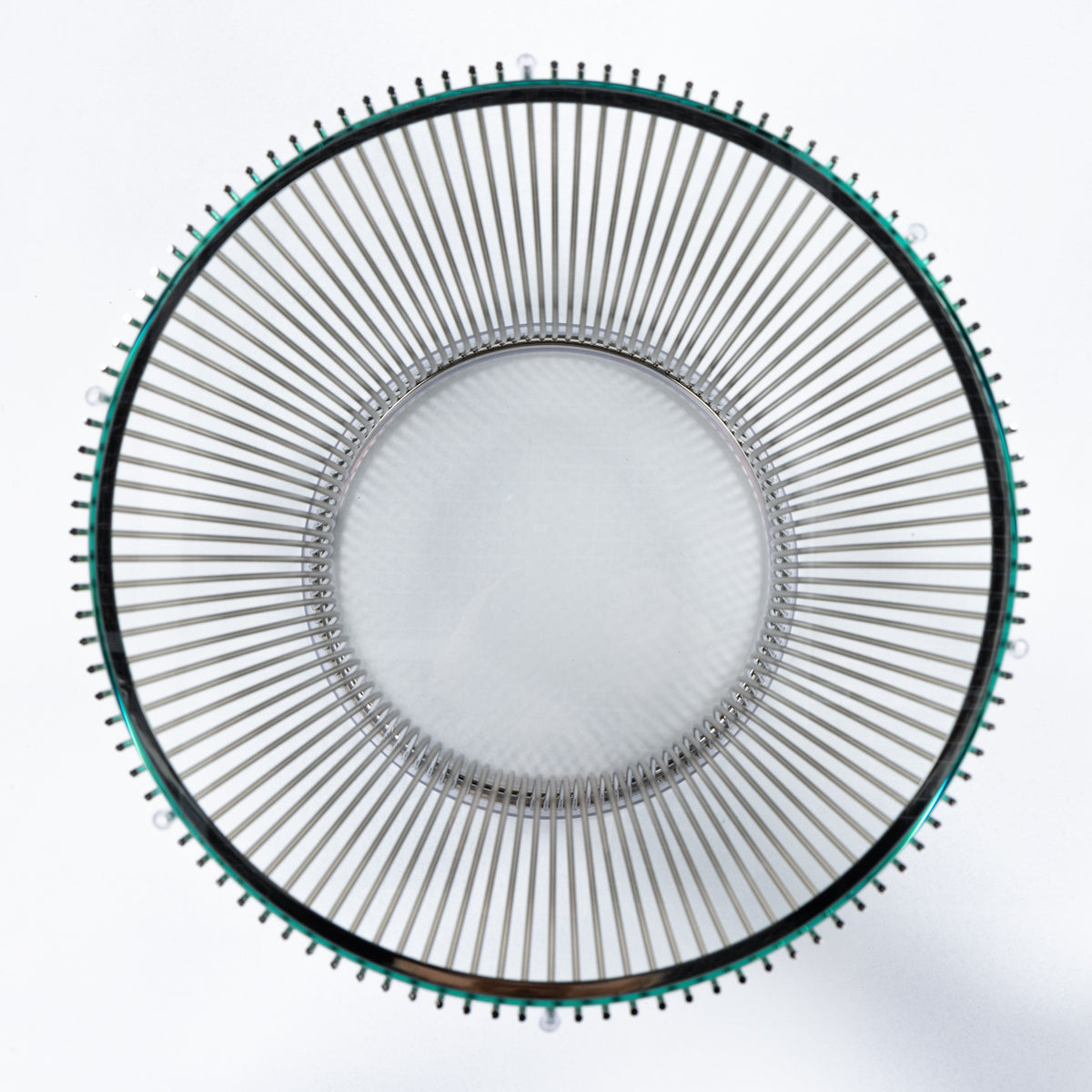 'Platner' sidebord i nikkel & klart glas