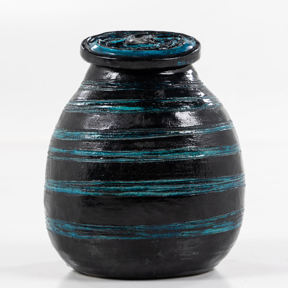 Stoneware lidded jar