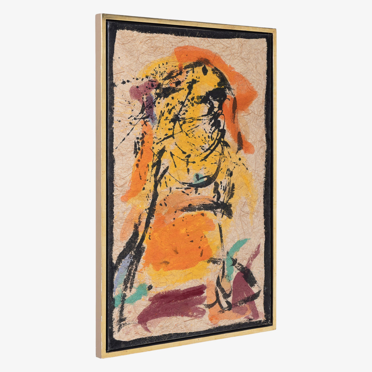 Mixed media in gold frame