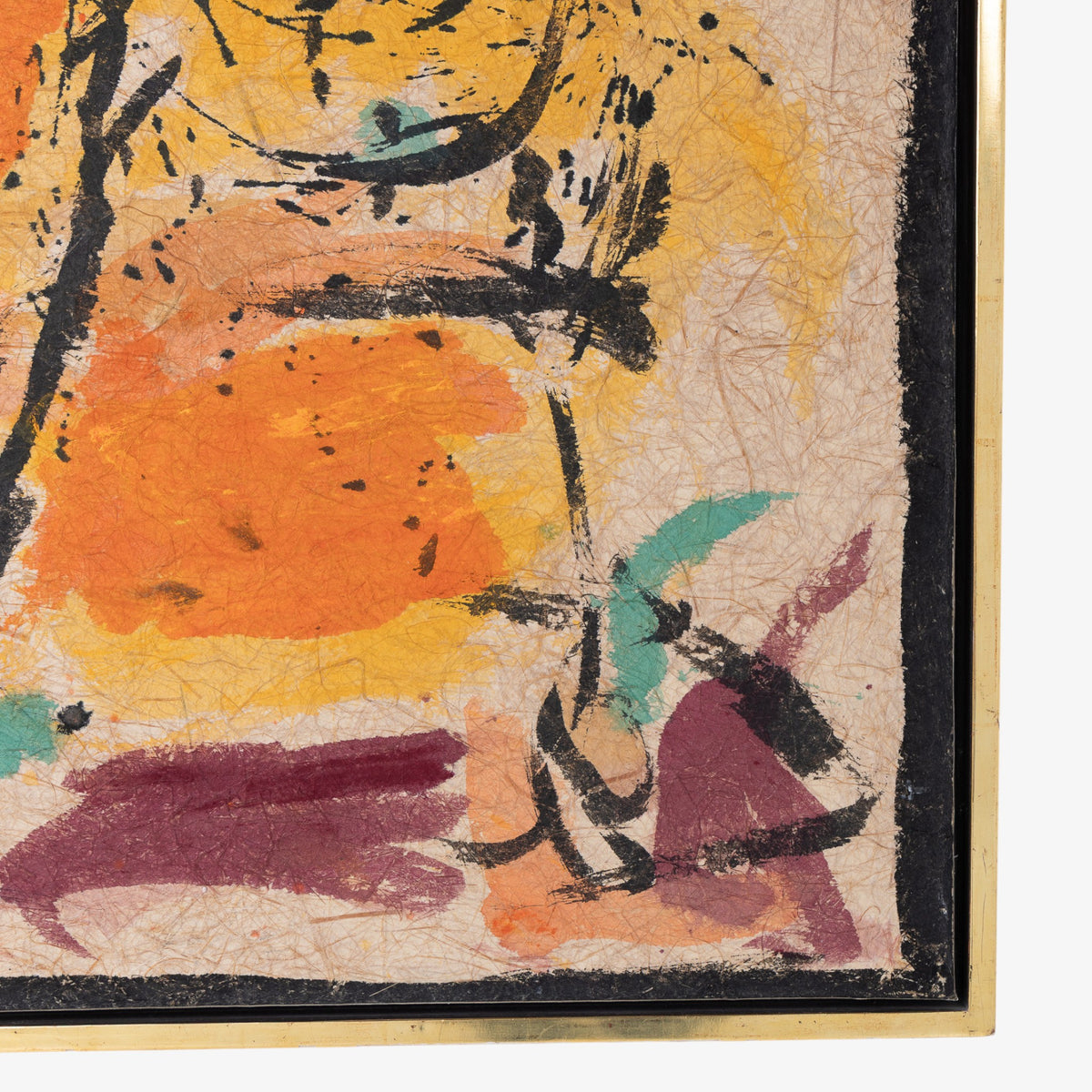 Mixed media in gold frame
