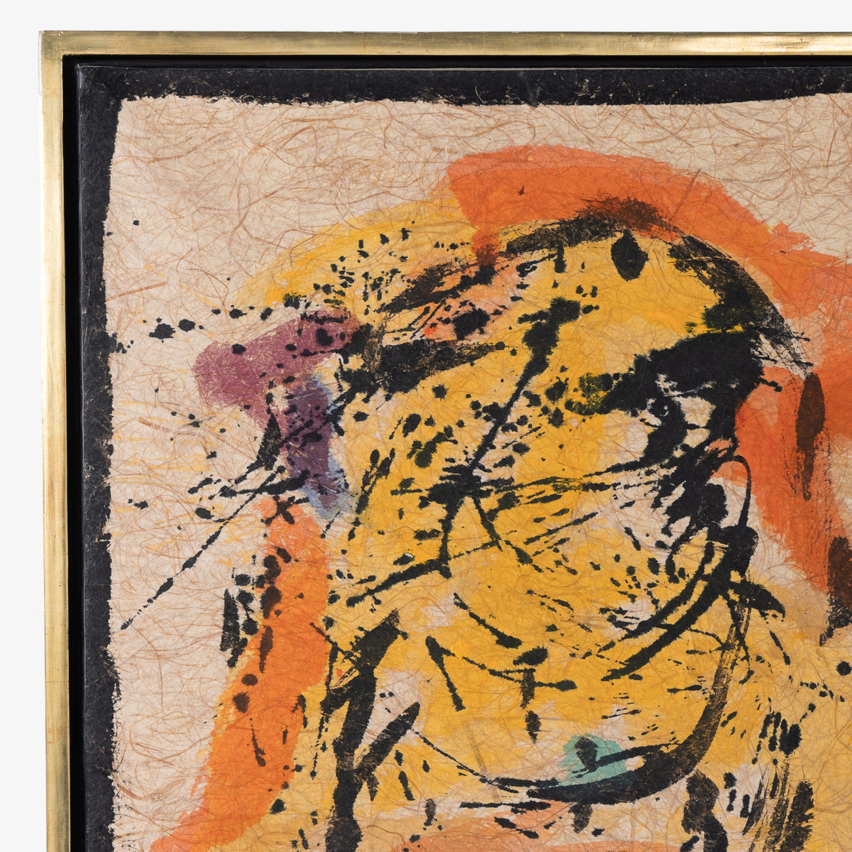 Mixed media in gold frame