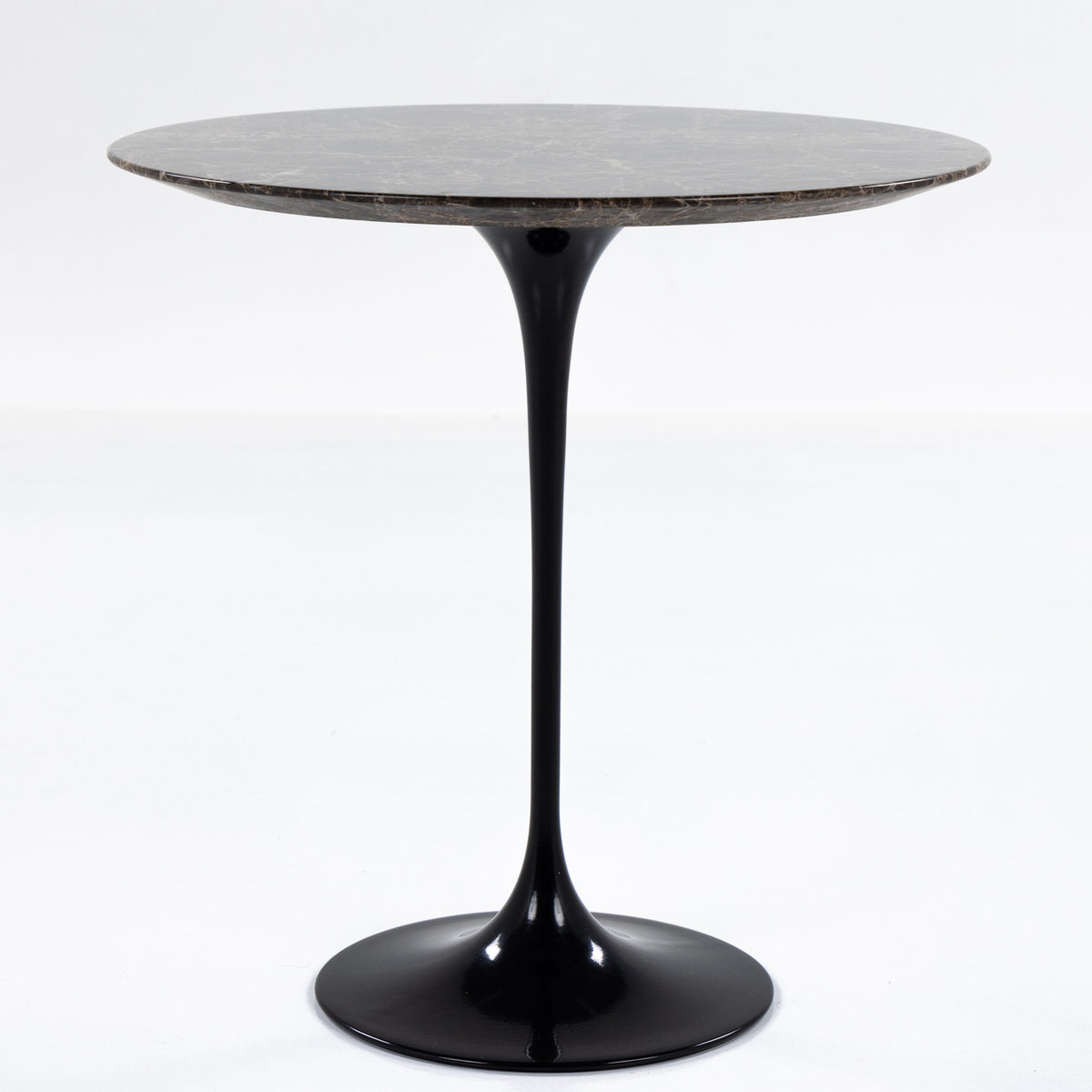 Saarinen Round side table in brown marble