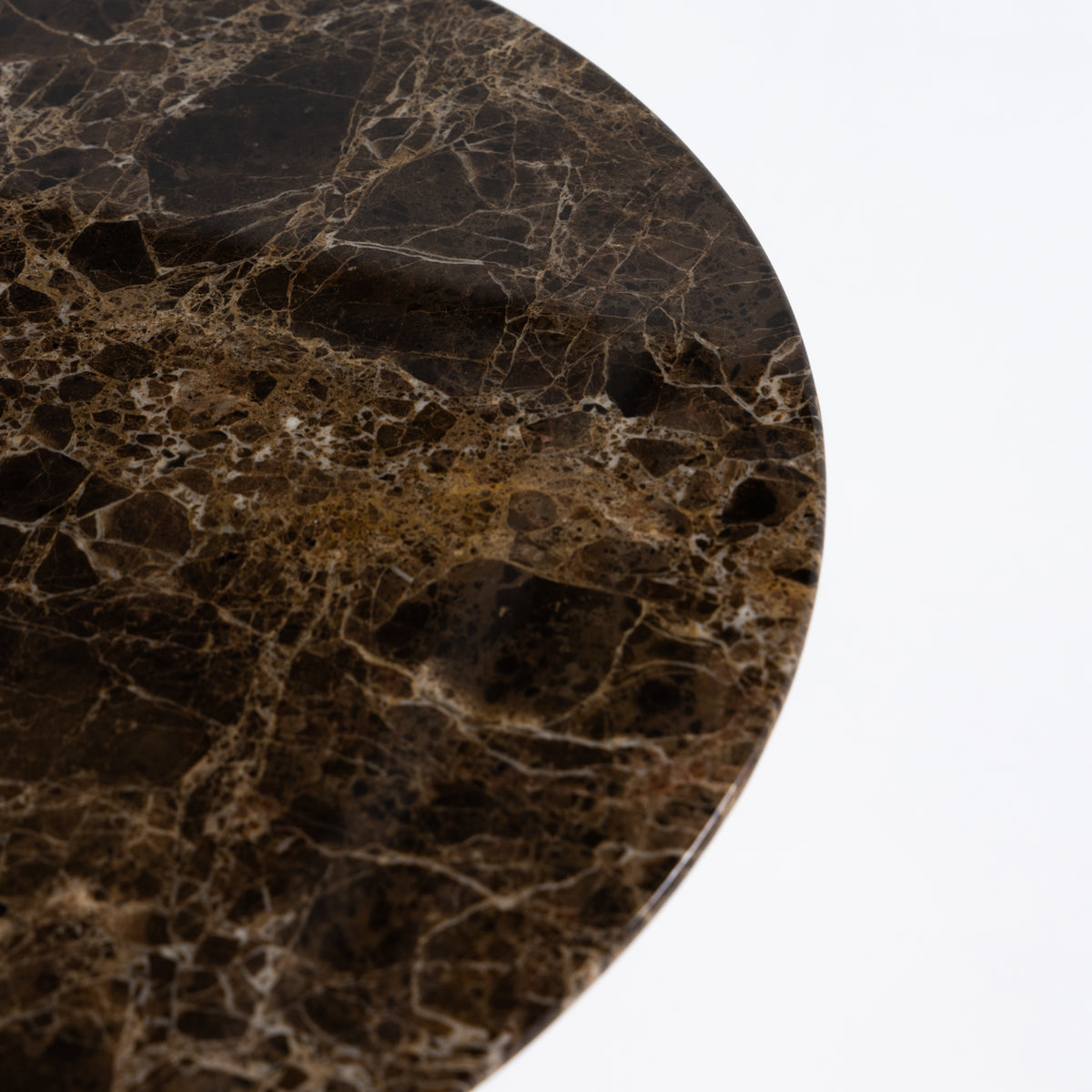Saarinen Round side table in brown marble