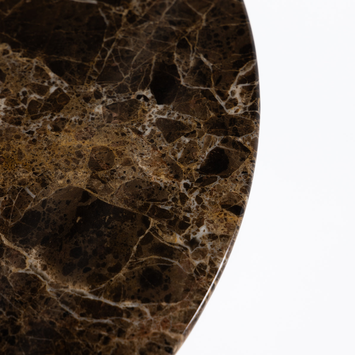 Saarinen Round side table in brown marble