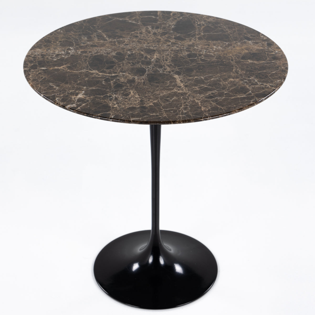 Saarinen Round side table in brown marble