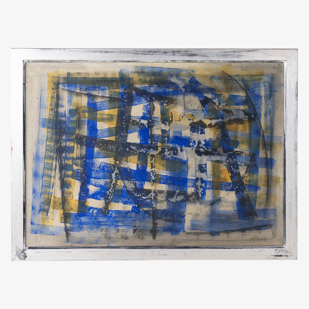 Mixed media in silver frame