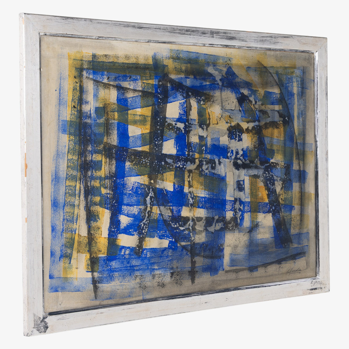 Mixed media in silver frame