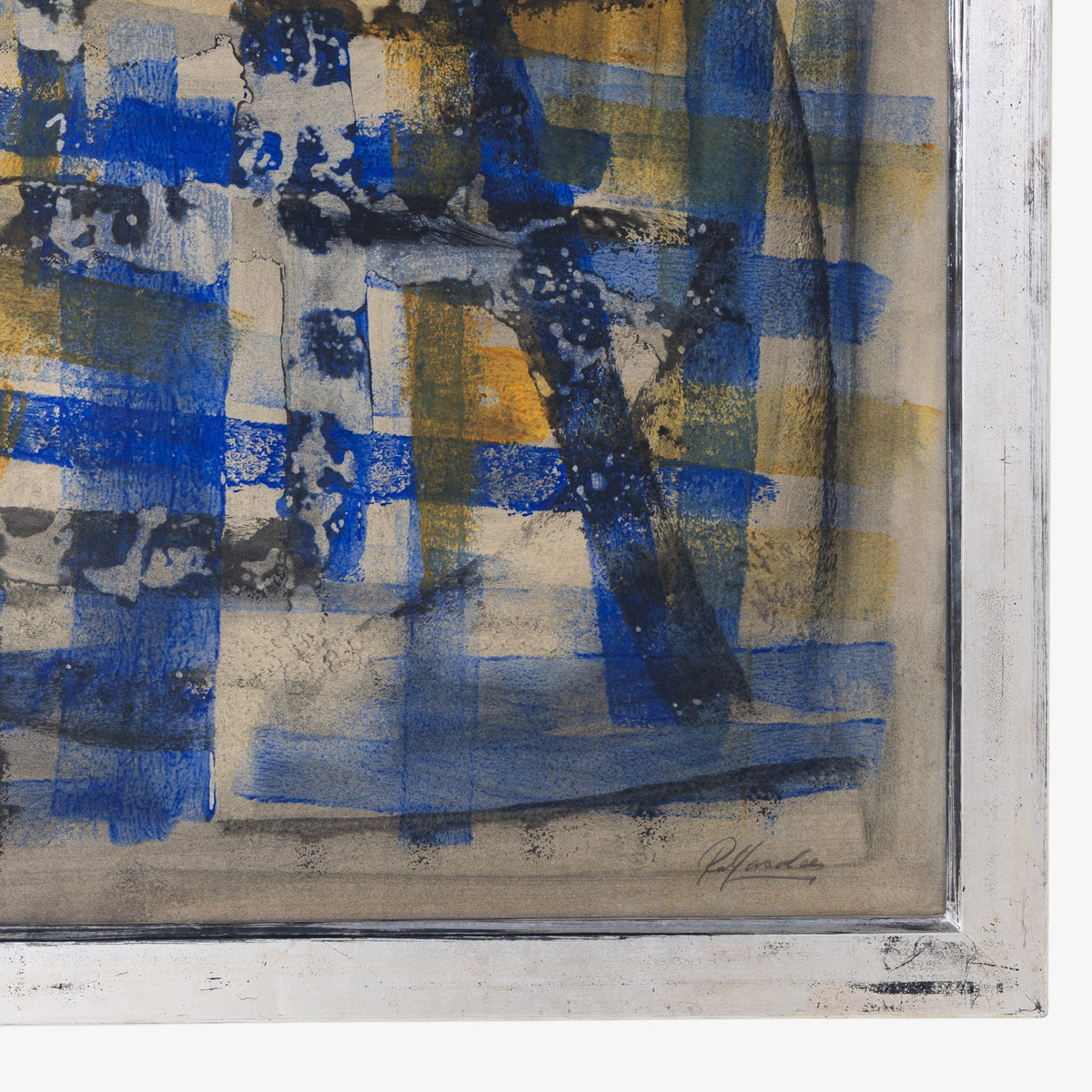 Mixed media in silver frame