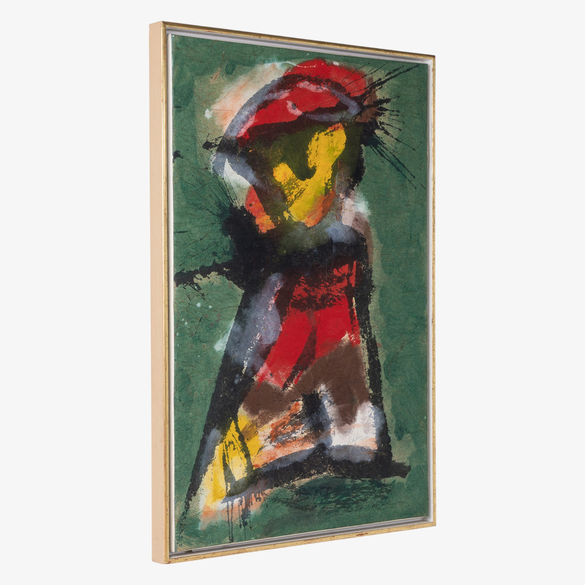 Alkyd on paper in a gold frame
