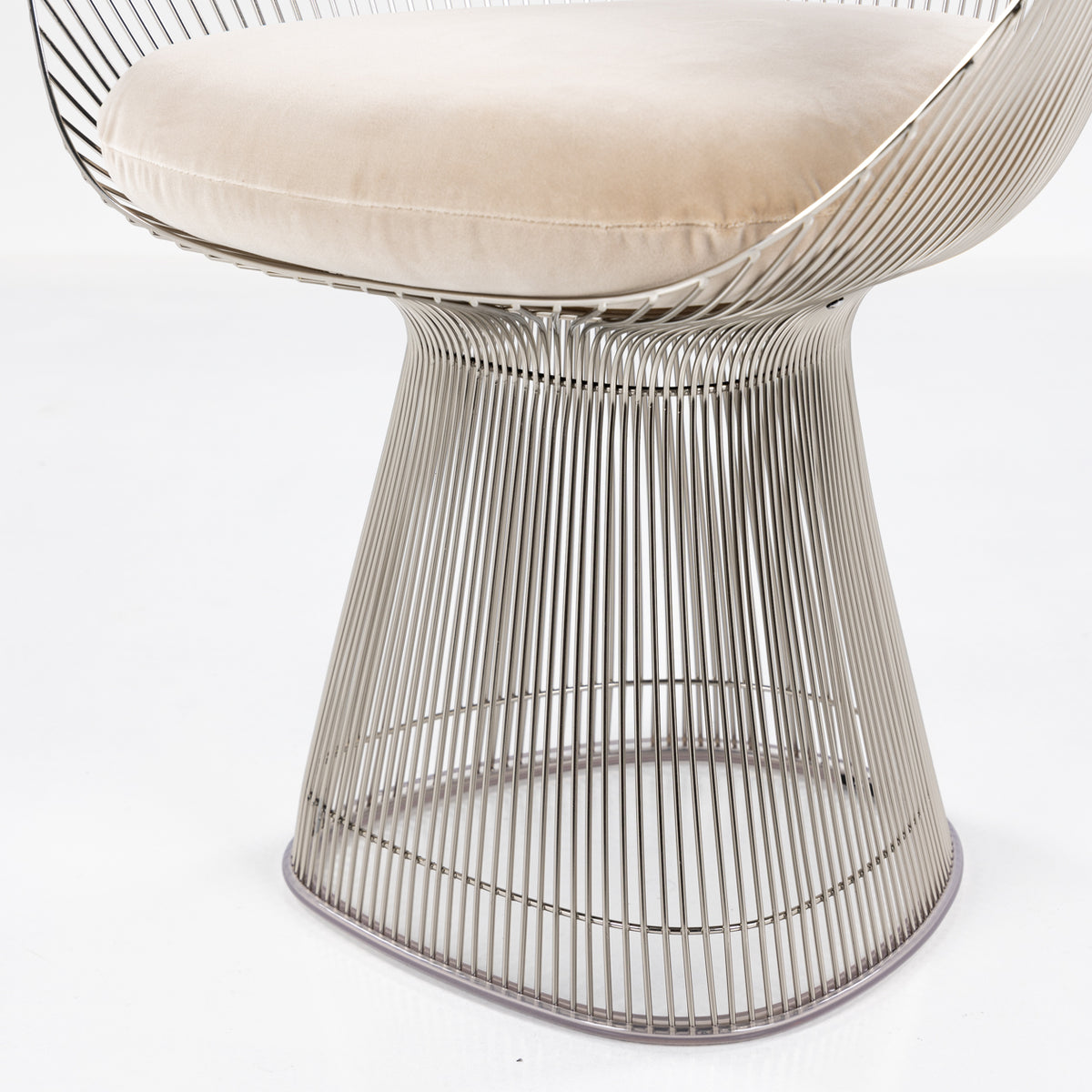 Platner Side Chair i nikkel & beige tekstil