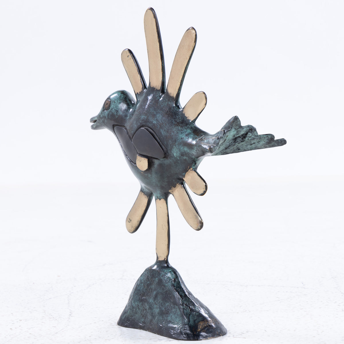 Solfugl i bronze