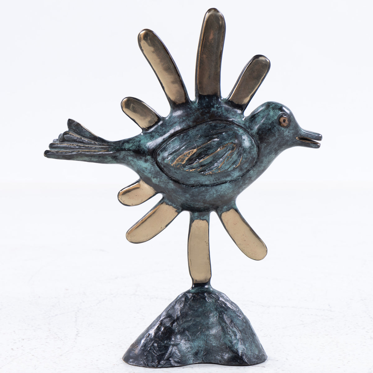 Solfugl i bronze