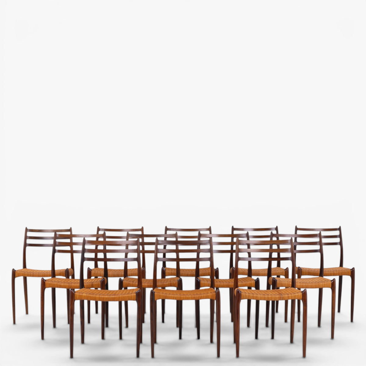 NO 78 - Set of 12 dining chairs in rosewood
