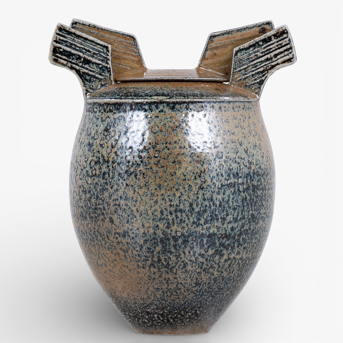 Lidded jar in stoneware