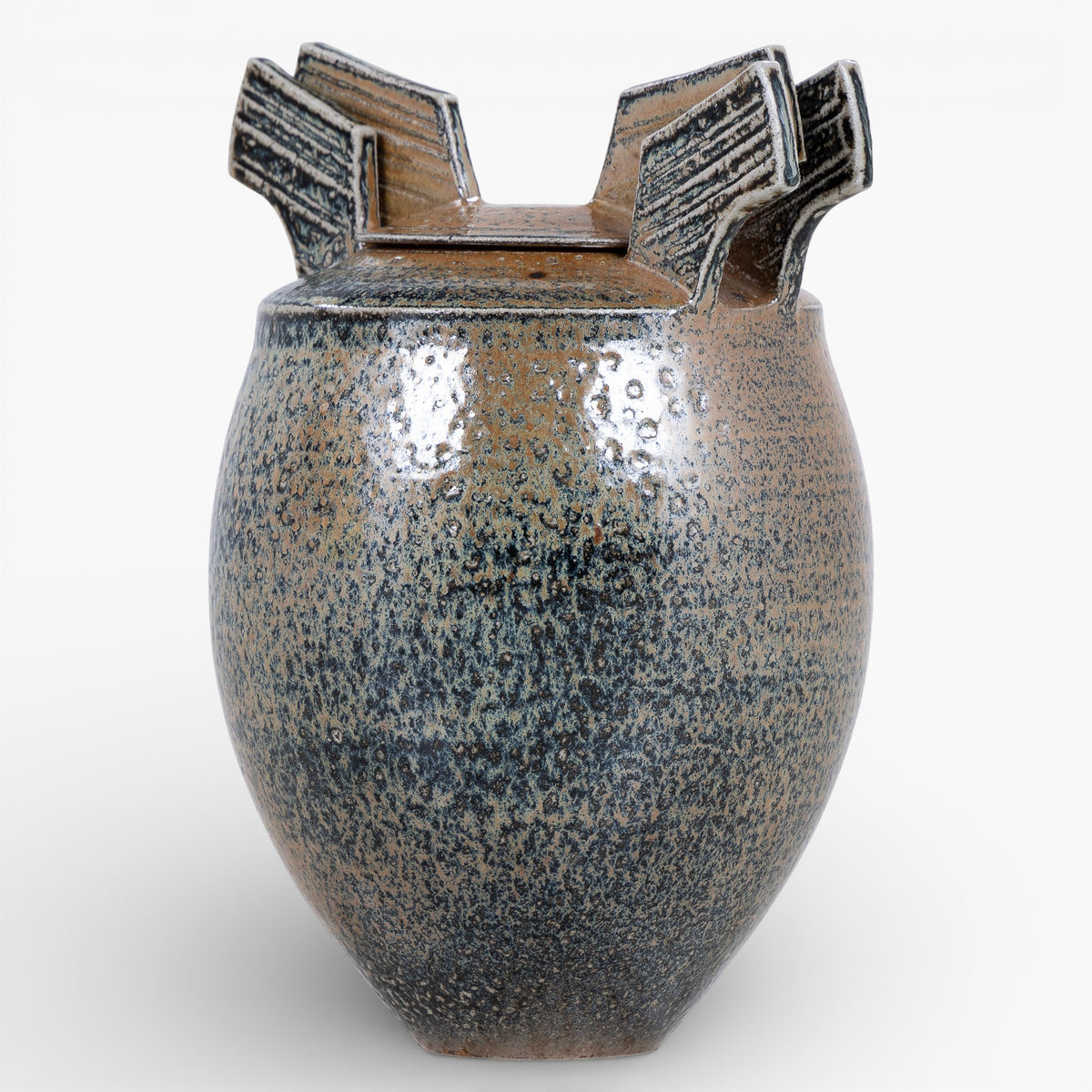 Lidded jar in stoneware