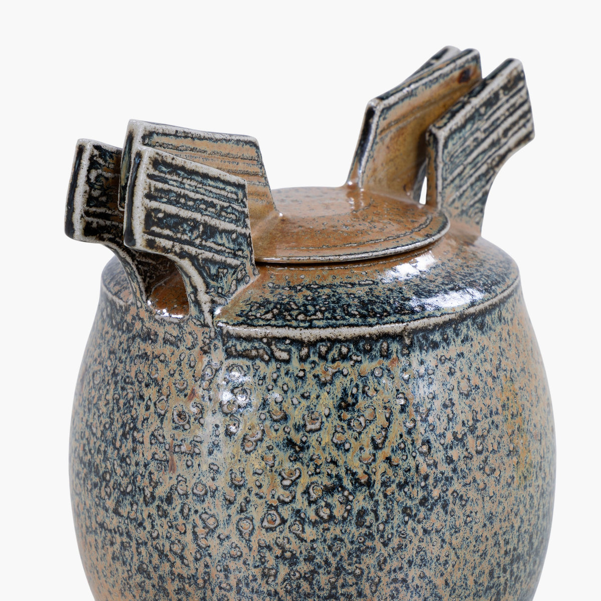Lidded jar in stoneware