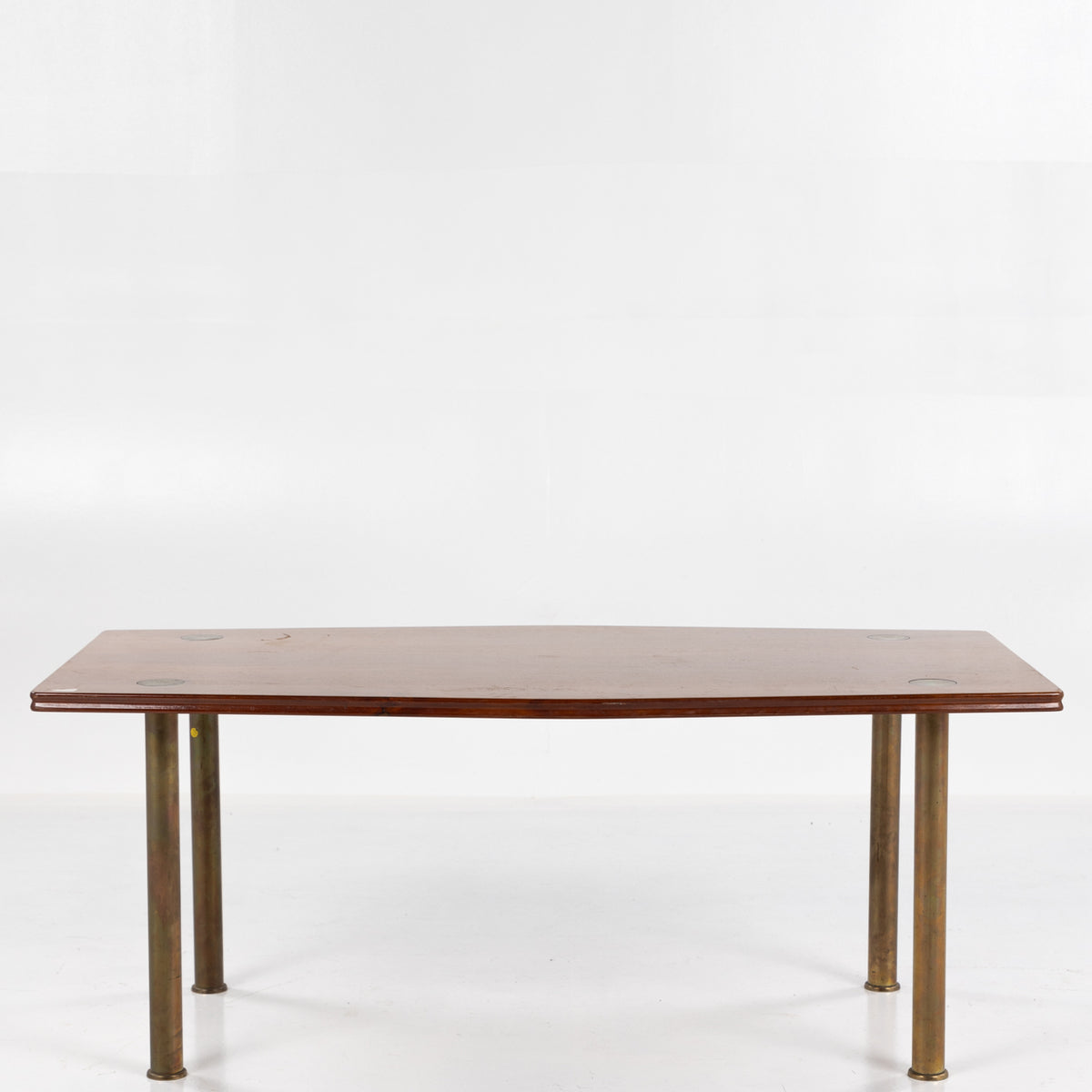 Boat-shaped coffee table in mahogany
