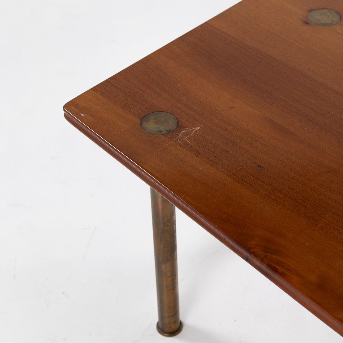 Boat-shaped coffee table in mahogany