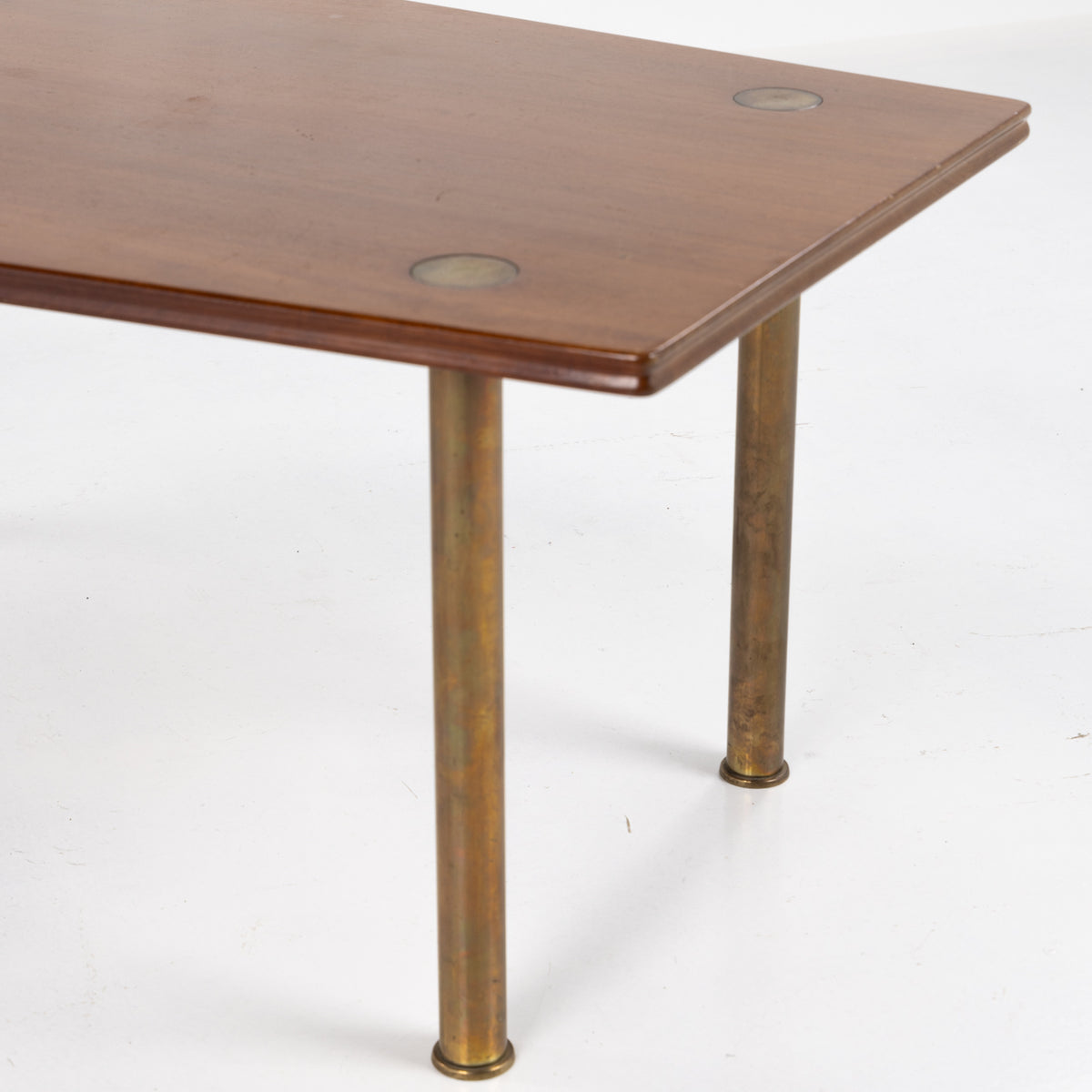 Boat-shaped coffee table in mahogany