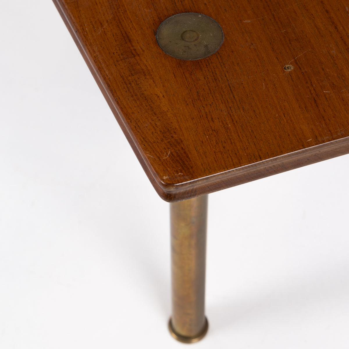 Boat-shaped coffee table in mahogany