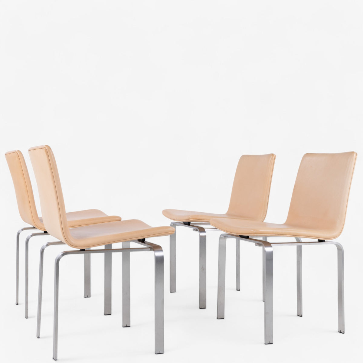JH 3 - Set of 4 dining chairs in natural leather