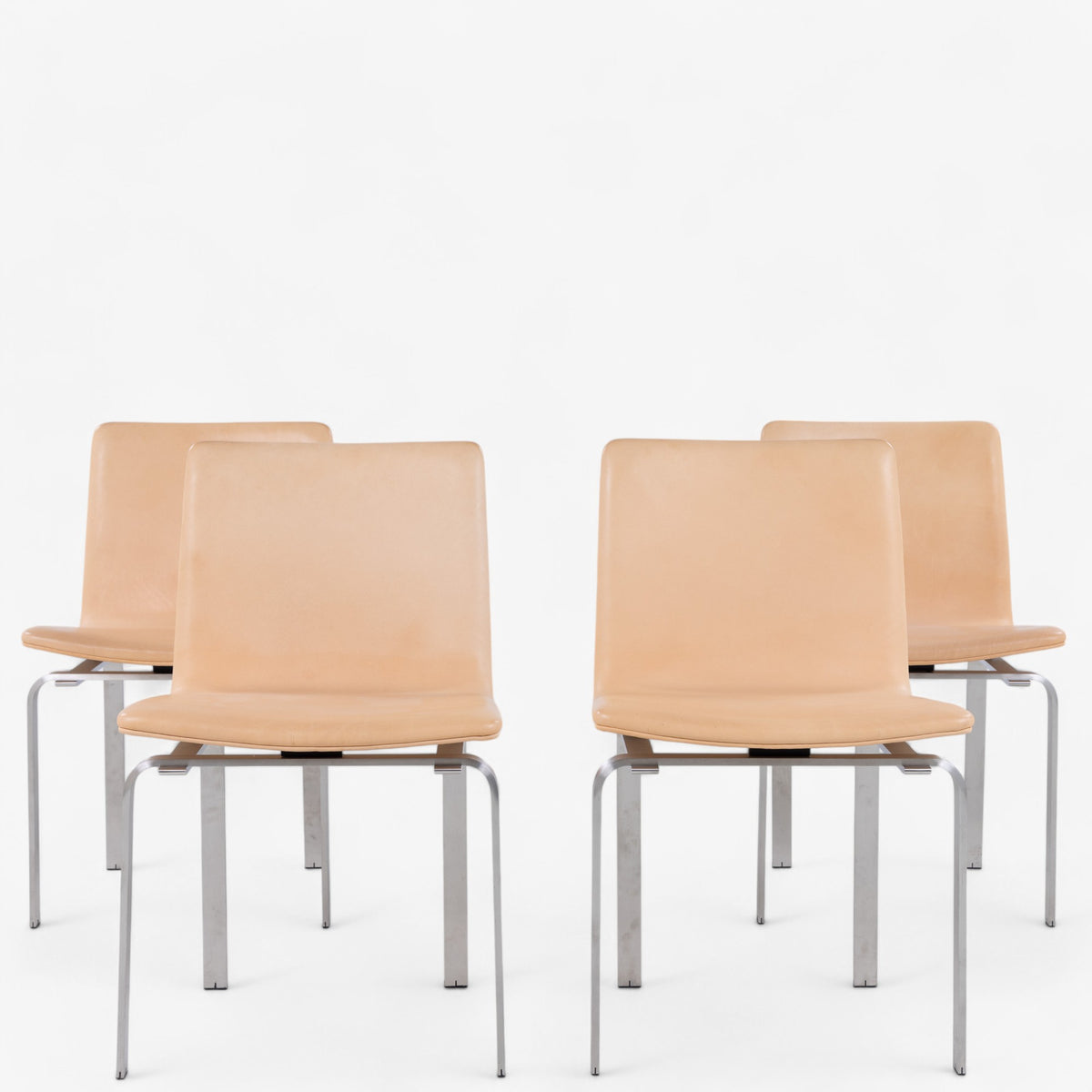 JH 3 - Set of 4 dining chairs in natural leather
