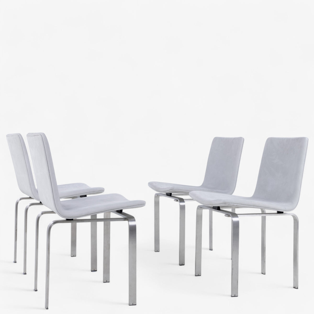 JH 3 - Set of 4 dining chairs in 'Royal Nubuck' leather