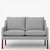BM 2208 – Ompolstret 2 pers. sofa (stofgruppe 1)