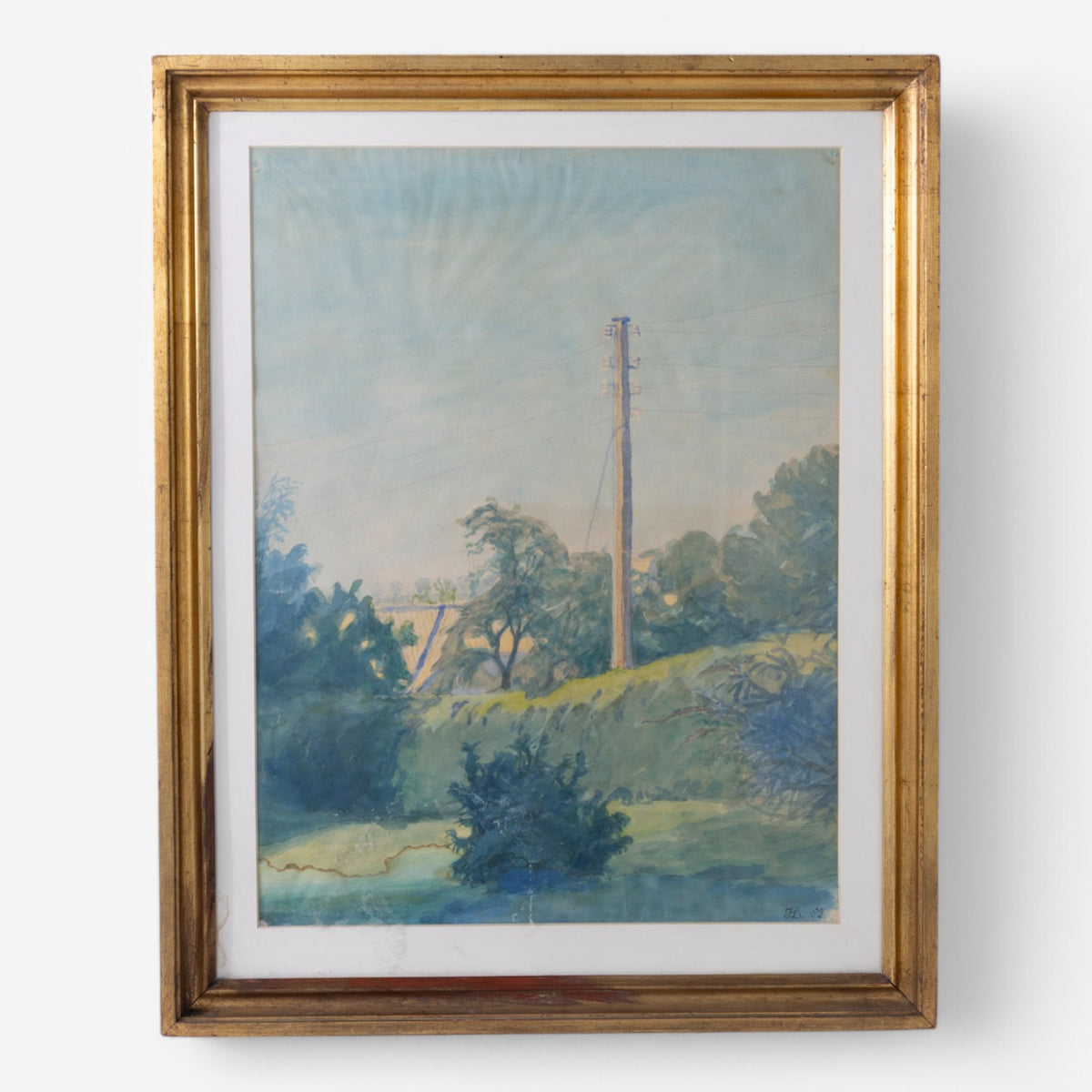 Watercolor in gold frame